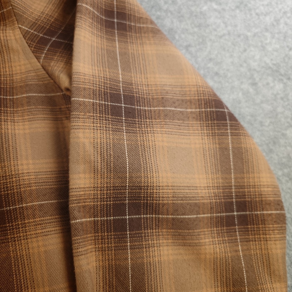 Dixxon Flannel Co Shirt Mens XL Form & Function Brown Plaid Pearl Snap Pockets - Picture 5 of 13